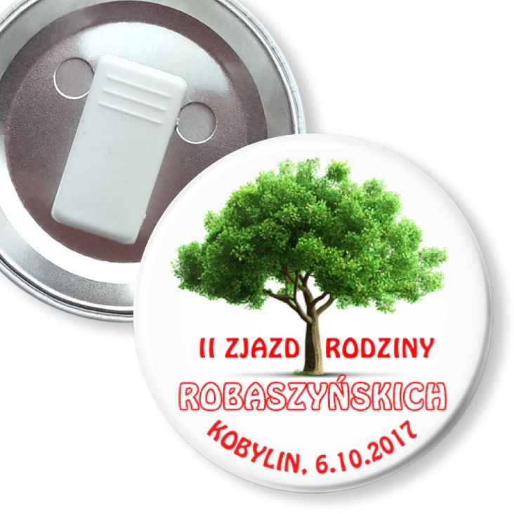 przypinka z żabką II Zjazd Rodziny Robaszyńskich