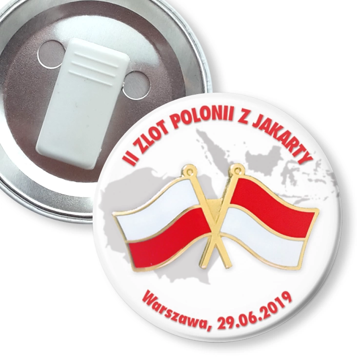 przypinka z żabką II Zlot Polonii z Jakarty