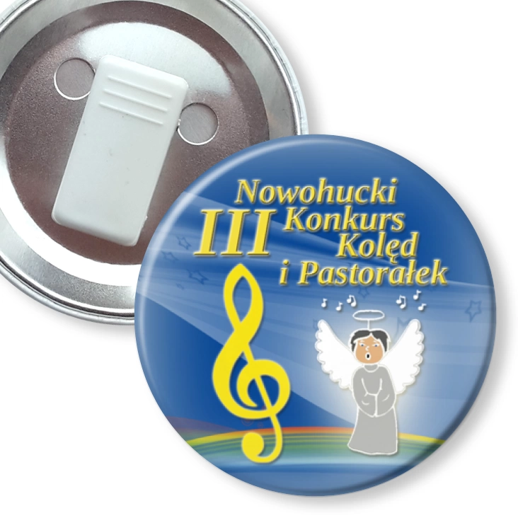 przypinka z żabką III Nowohucki Konkurs Kolęd i Pastorałek
