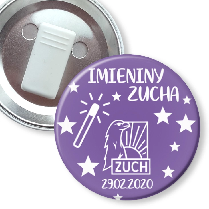 przypinka z żabką Imieniny Zucha