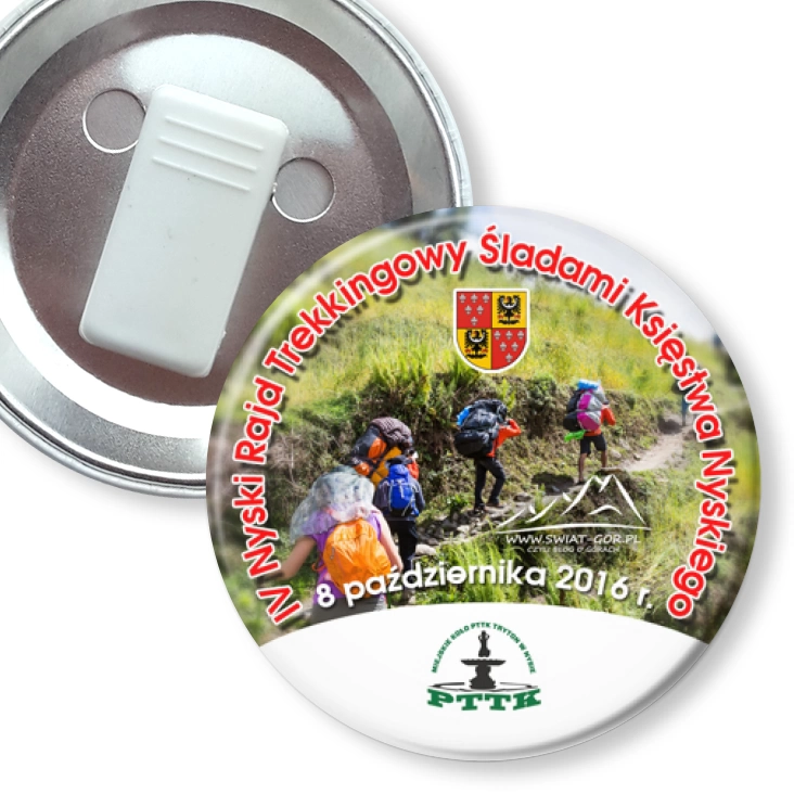 przypinka z żabką IV Nyski Rajd Trekkingowy