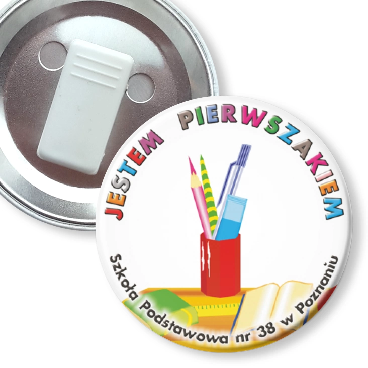 przypinka z żabką Jestem pierwszakiem