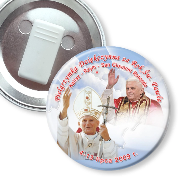 przypinka z żabką Kalisz-Rzym-San Givanni Rotondo