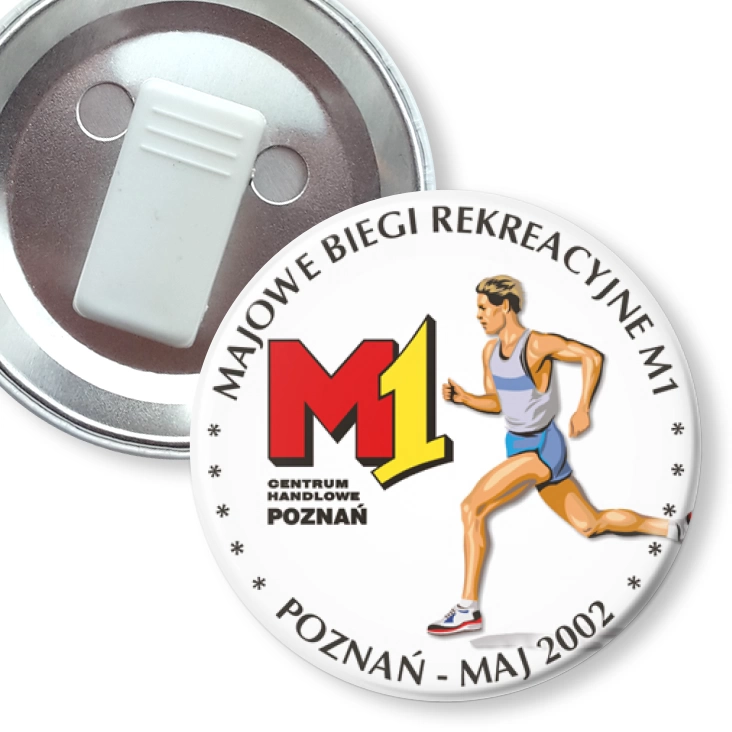 przypinka z żabką Majowe Biegi Rekreacyjne M1 2002