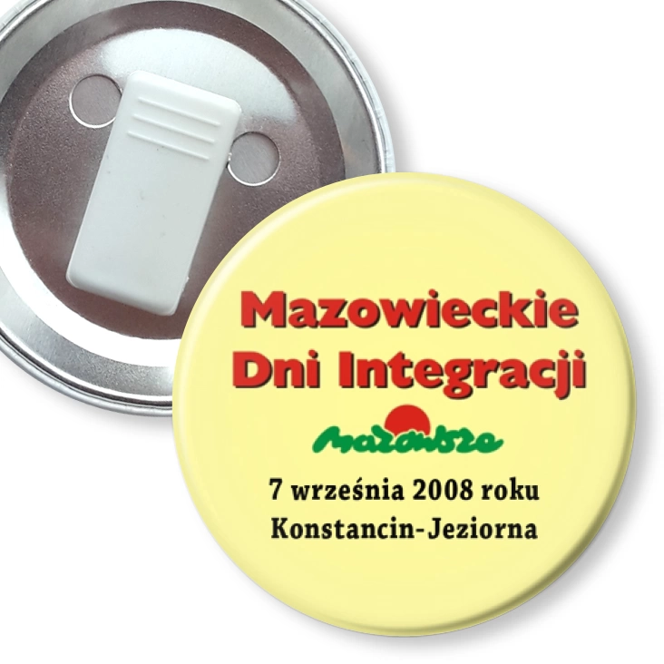 przypinka z żabką Mazowieckie Dni Integracji