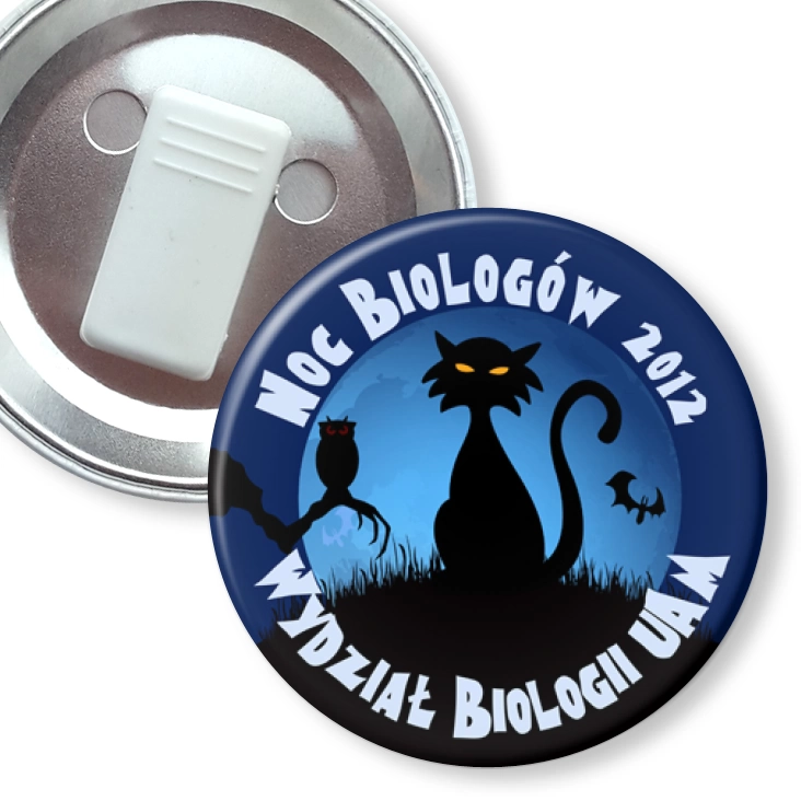 przypinka z żabką Noc Biologów 2012