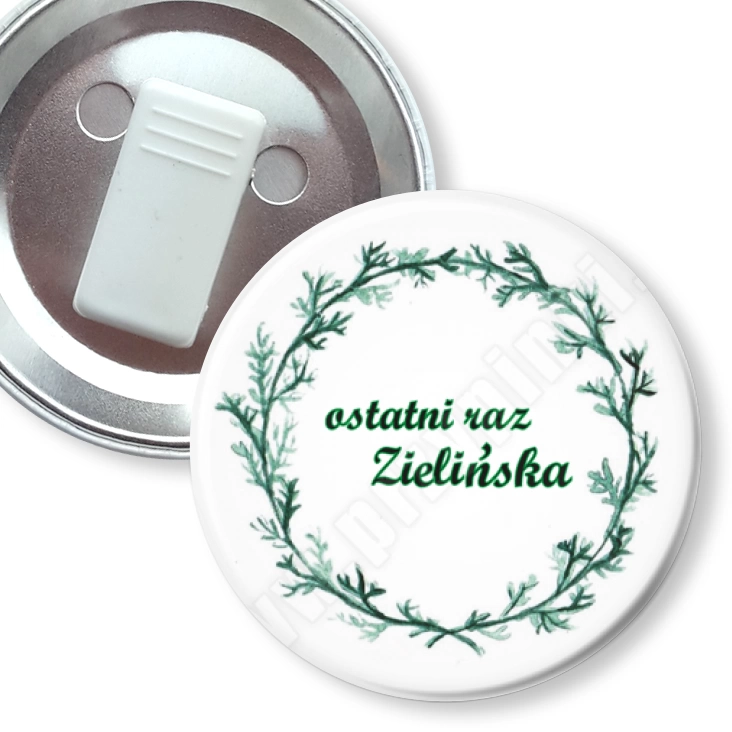 przypinka z żabką Ostatni raz Zielińska