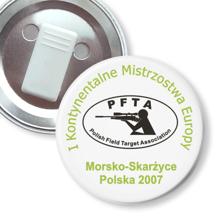 przypinka z żabką PFTA - I Kontynentalne Mistrzostwa Europy