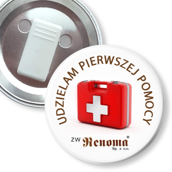 przypinka z żabką Pierwsza Pomoc - Renoma