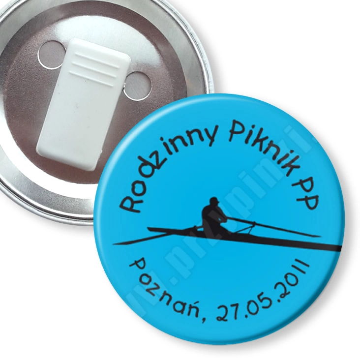 przypinka z żabką Piknik Rodzinny PP