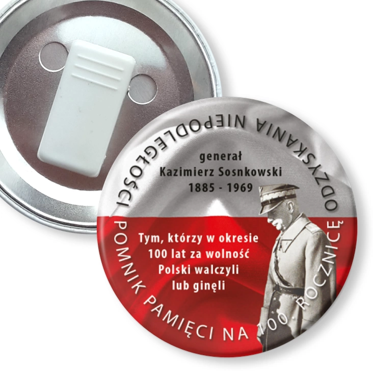 przypinka z żabką Pomnik pamięci
