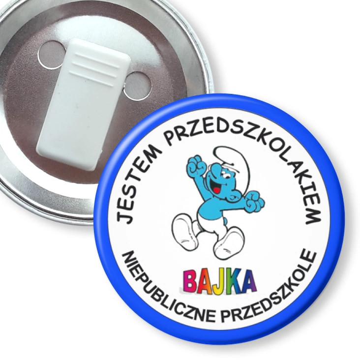 przypinka z żabką Przedszkole Bajka - Smerf