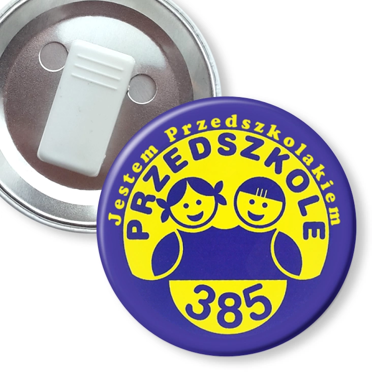 przypinka z żabką Przedszkole nr 385