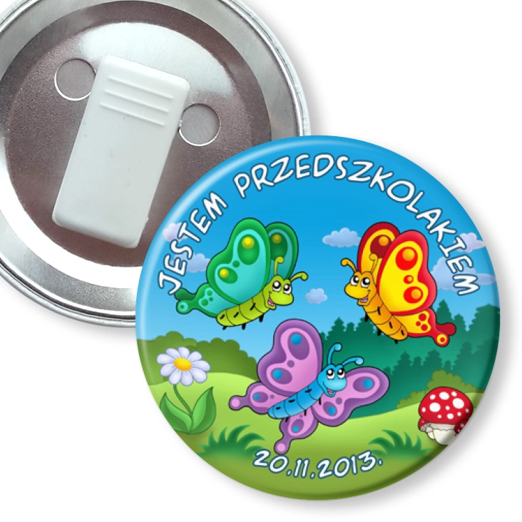 przypinka z żabką Przedszkole nr 414 w Warszawie