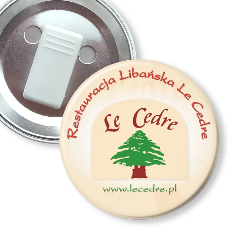 przypinka z żabką Restauracja Libańska Le Cedre