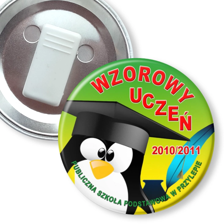 przypinka z żabką SP w Przylepie - Wzorowy Uczeń