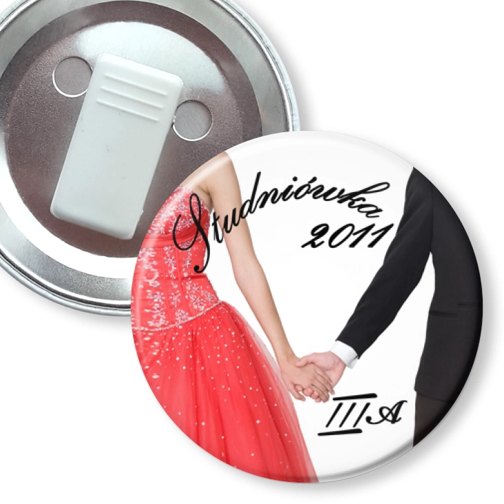 przypinka z żabką Studniówka 2011 - III A