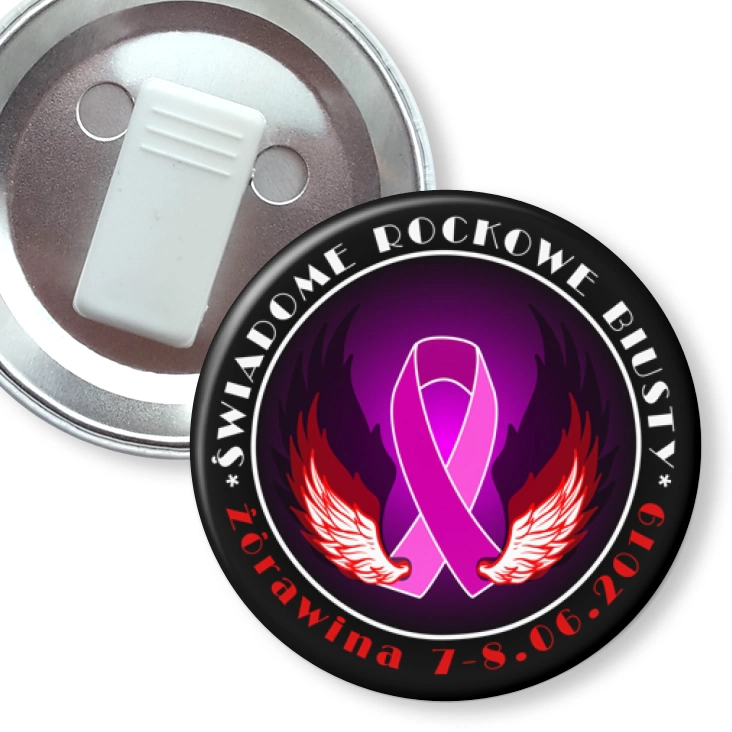 przypinka z żabką Świadome rockowe biusty