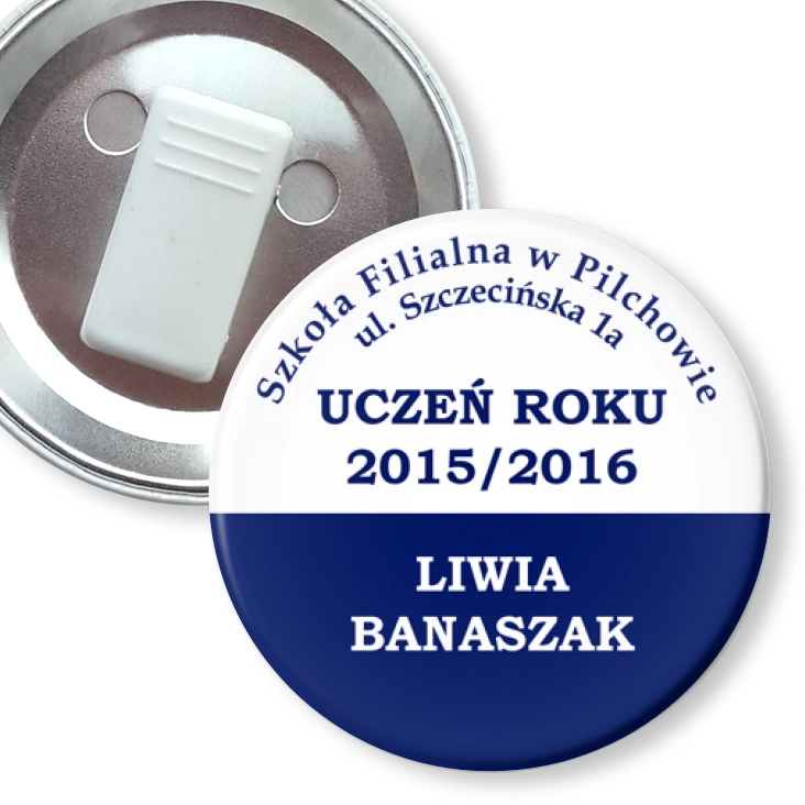 przypinka z żabką Szkoła Filialna w Pilchowie