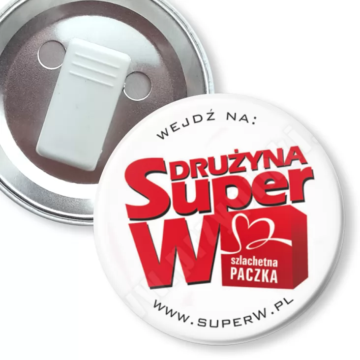 przypinka z żabką Szlachetna Paczka