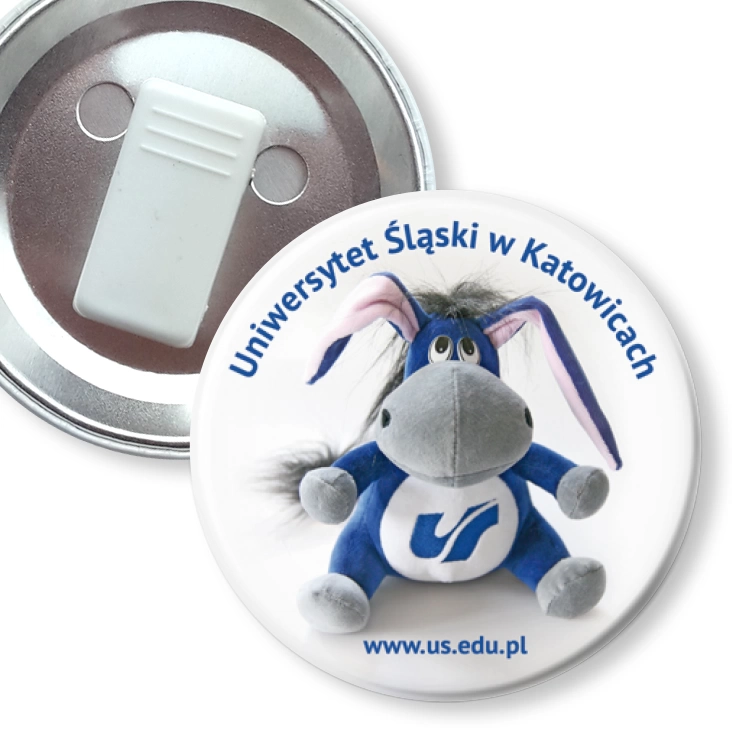 przypinka z żabką Uniwersytet Śląski w Katowicach