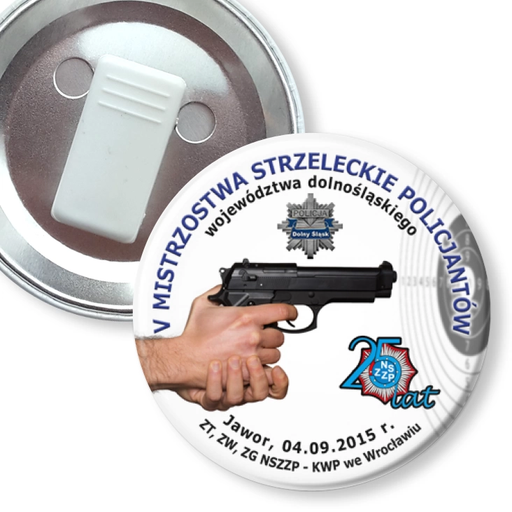 przypinka z żabką V Mistrzostwa Strzeleckie Policjantów