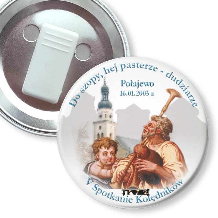 przypinka z żabką V Spotkanie Kolędników