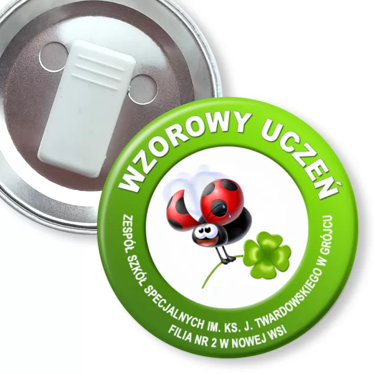 przypinka z żabką Wzorowy uczeń