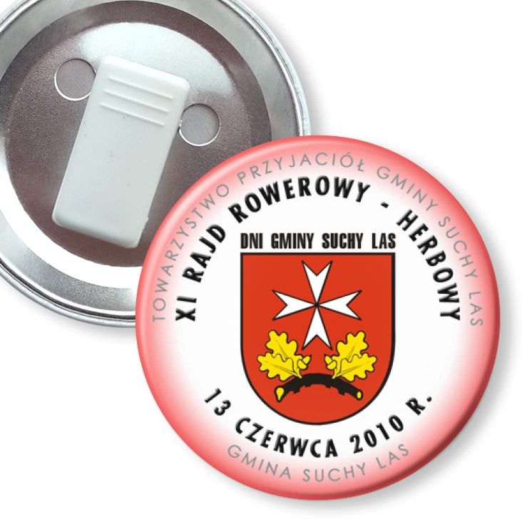 przypinka z żabką XI Rajd Rowerowy Herbowy - Suchy Las 2010