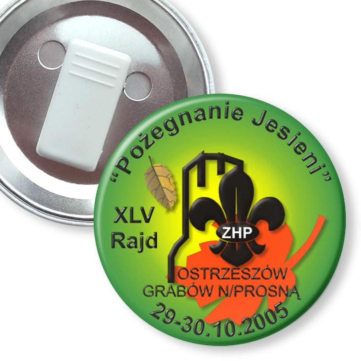 przypinka z żabką XLV Rajd Pożegnanie Jesieni