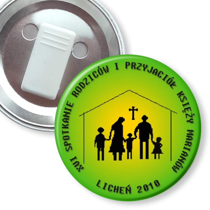 przypinka z żabką XVI Spotkanie Rodziców i Przyjaciół Księży Marianów