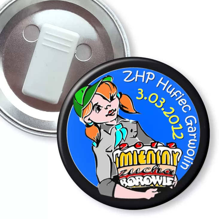 przypinka z żabką Zhp Hufiec Garwolin