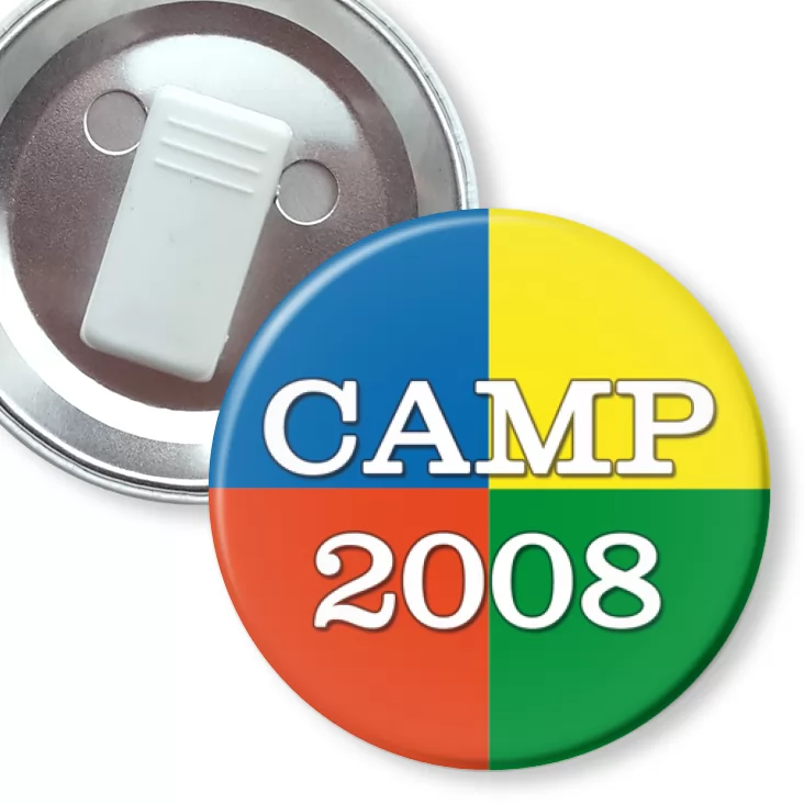 przypinka z żabką Camp 2008