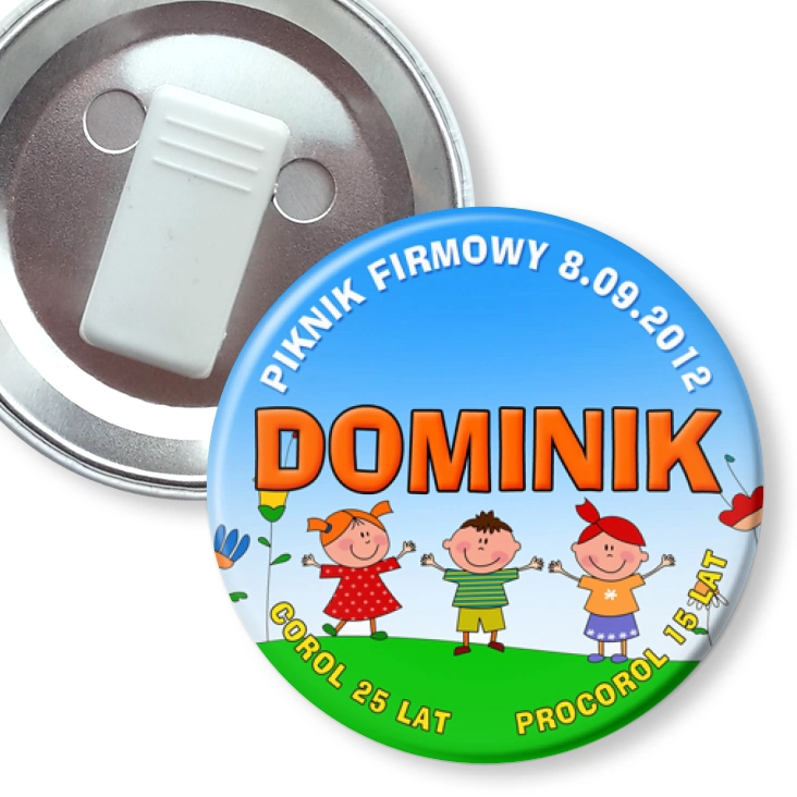 przypinka z żabką Corol - piknik firmowy