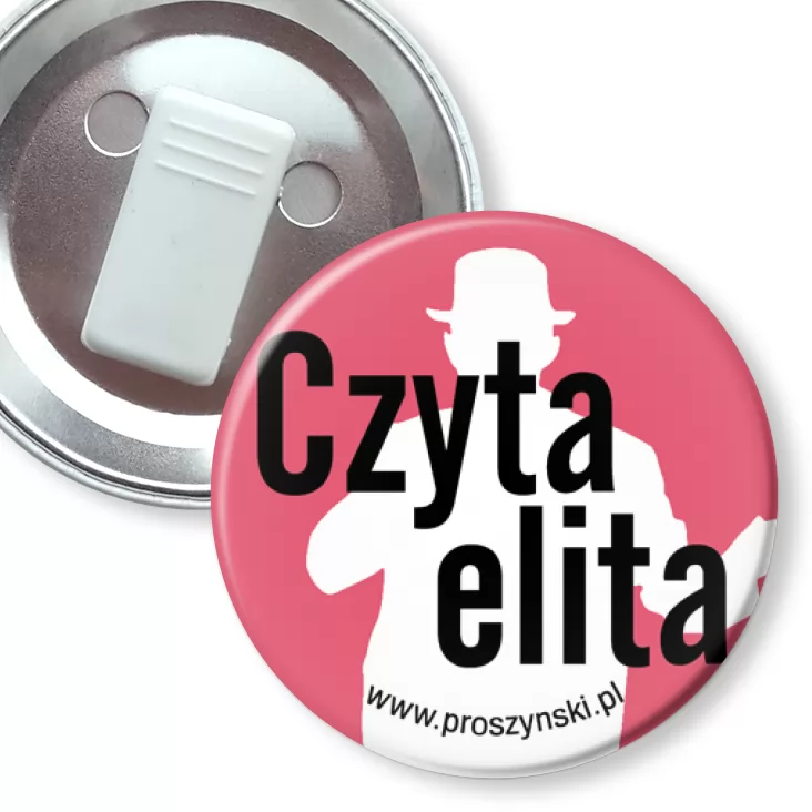 przypinka z żabką Czyta elita