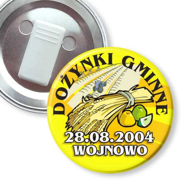 przypinka z żabką Dożynki gminne w Wojnowie
