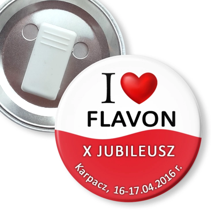 przypinka z żabką Flavon