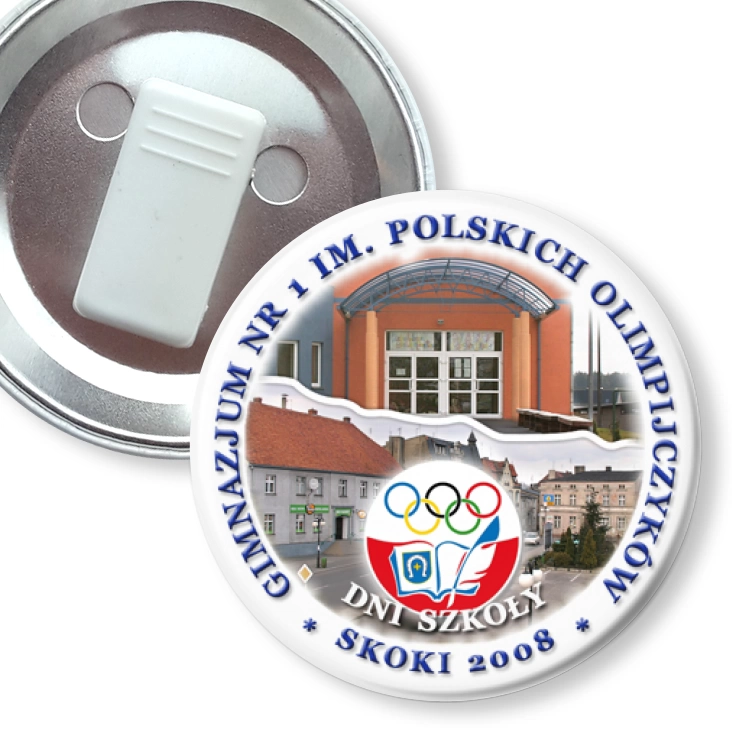 przypinka z żabką Gimnazjum Skoki - Dni Szkoły