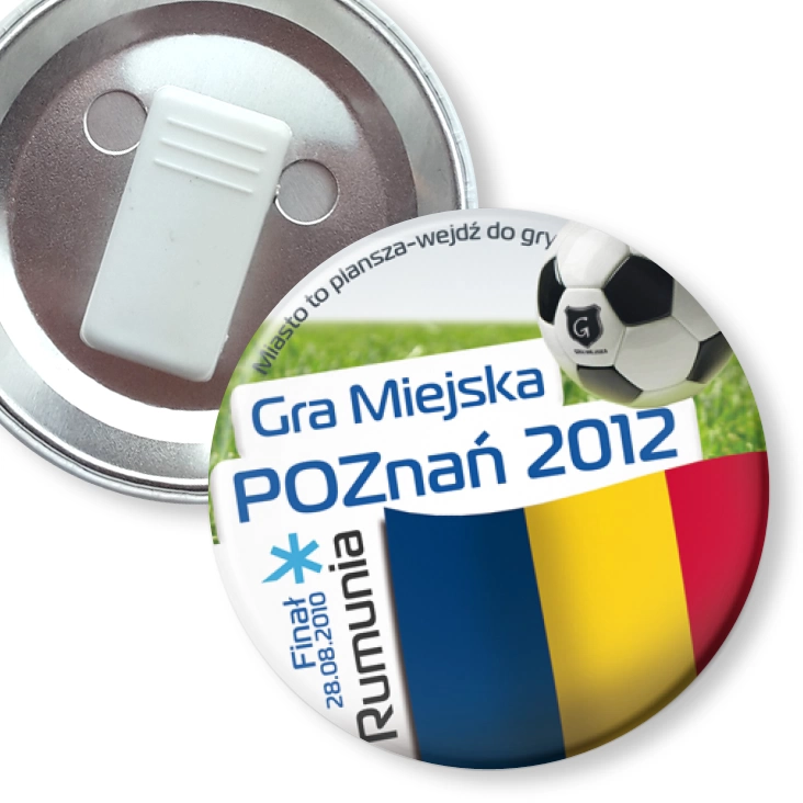 przypinka z żabką Gra Miejska - Poznań 2012 - Rumunia