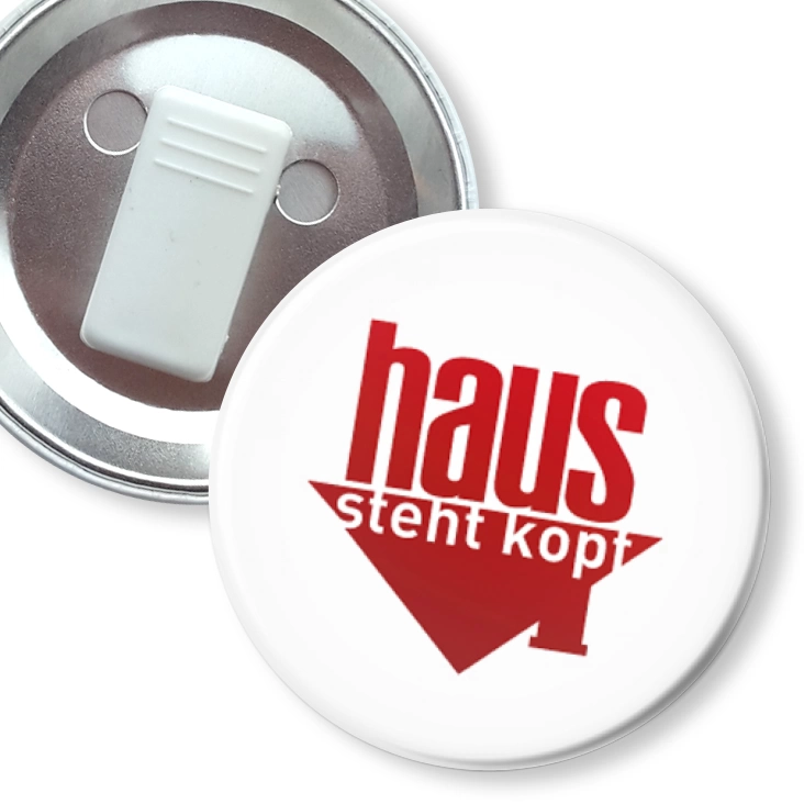 przypinka z żabką Haus Steht Kopf