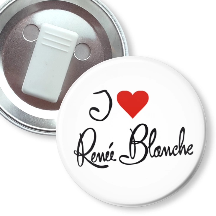 przypinka z żabką I love Renee Blanche