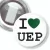 Przypinka z żabką I love UEP