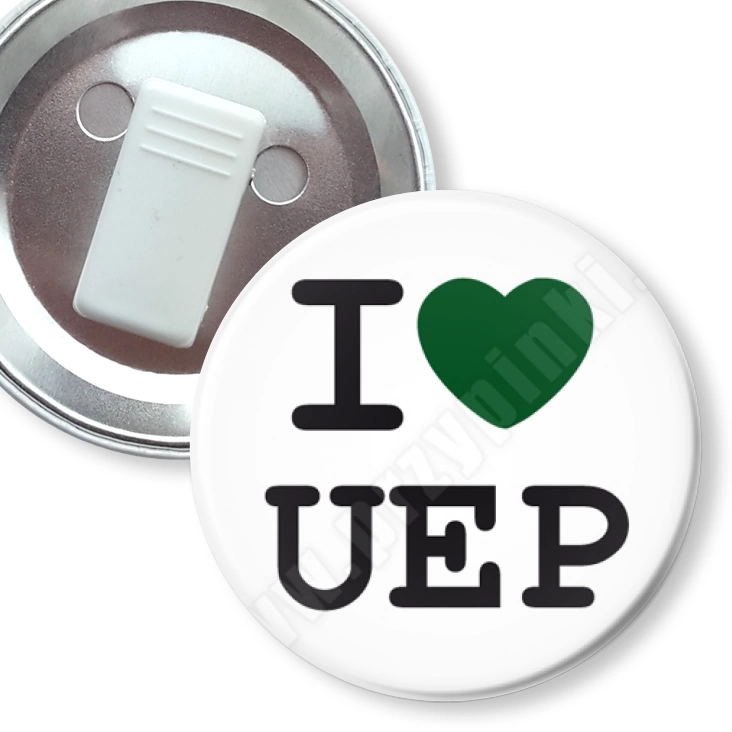 przypinka z żabką I love UEP