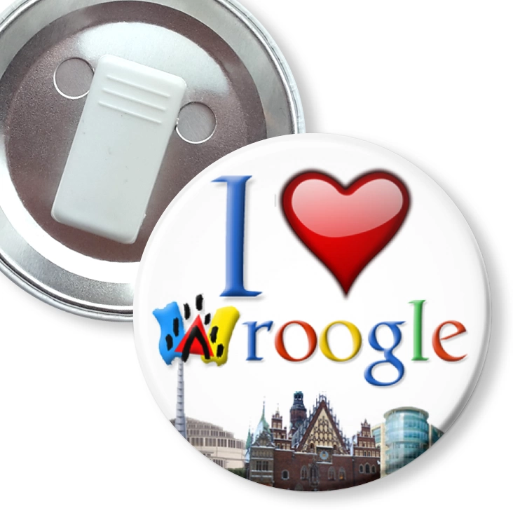 przypinka z żabką I love Wroogle