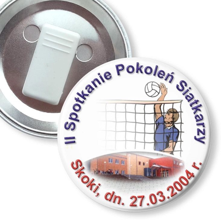 przypinka z żabką II Spotkanie Pokoleń Siatkarzy