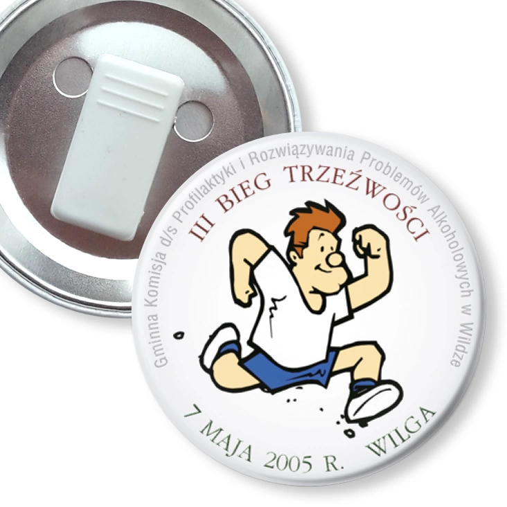 przypinka z żabką III Bieg Trzźwości - Wilga 2005