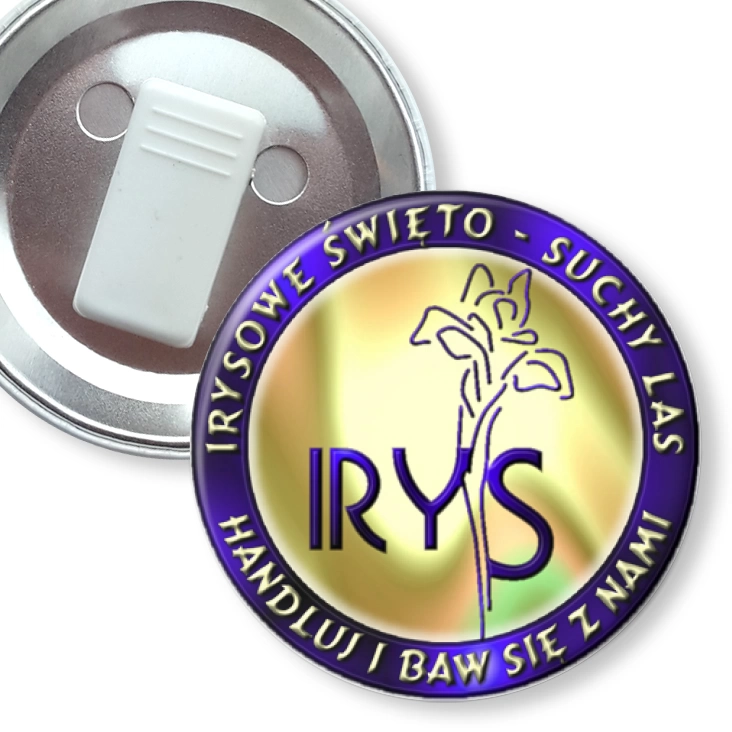 przypinka z żabką Irysowe Święto - Suchy Las