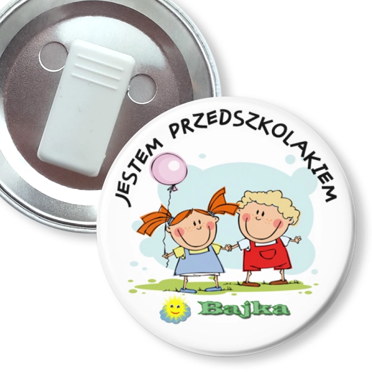 przypinka z żabką Jestem Przedszkolakiem