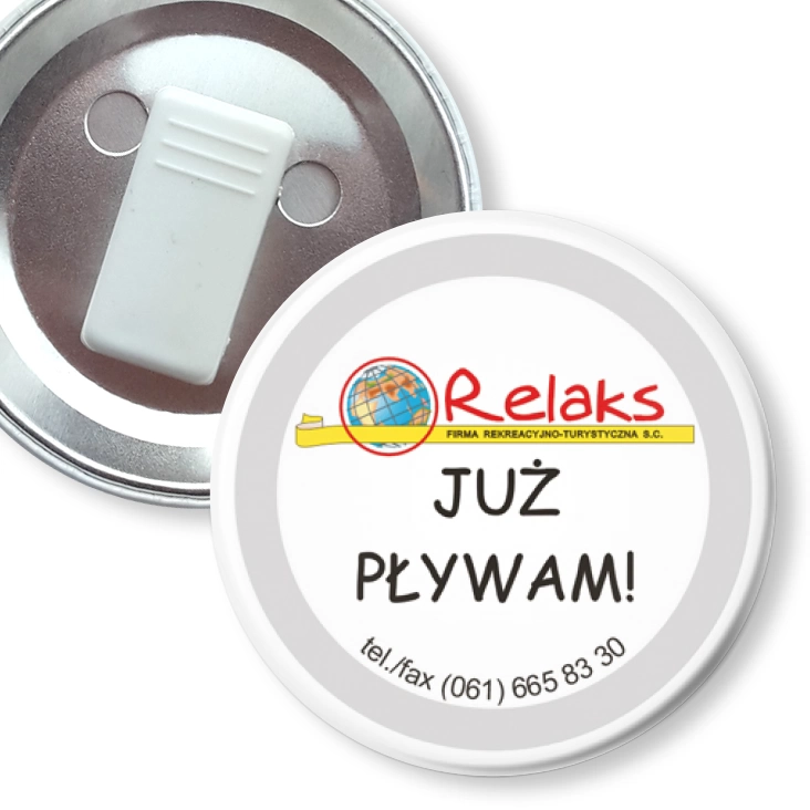 przypinka z żabką Już pływam!