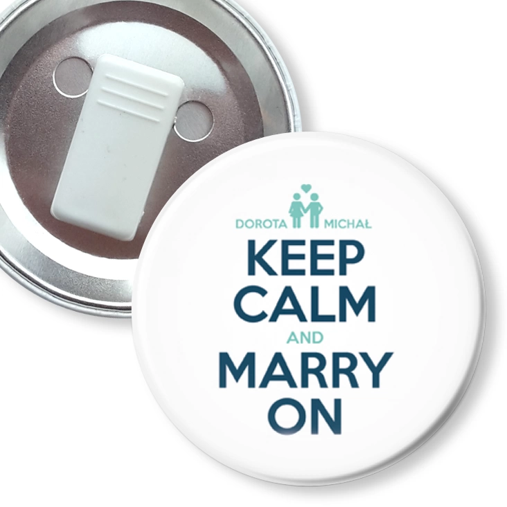 przypinka z żabką Keep Calm and Marry On